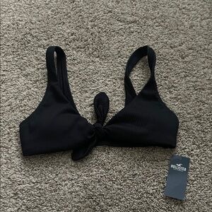 Hollister Black Tie-Front Bathing Suit Top